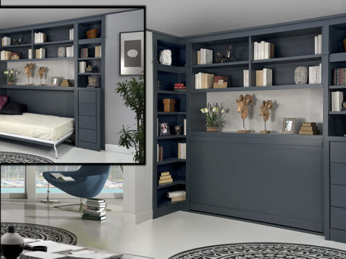 Cama abatible horizontal puente grafito