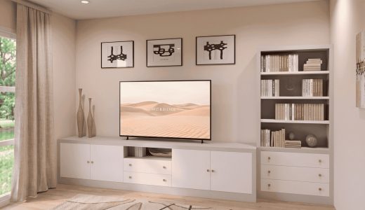 base TV con modulo librería y cajones