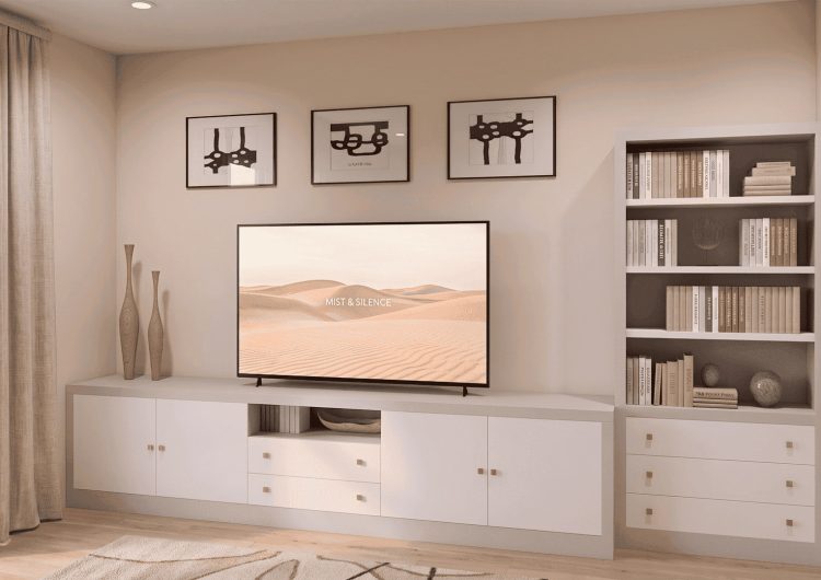base TV con modulo librería y cajones