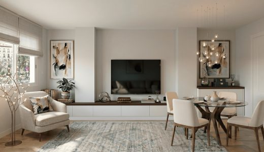 base TV a medida con aparador conjunto