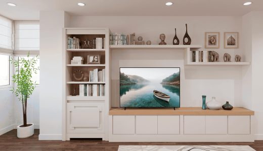 base TV cubrerradiador con librería