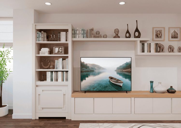 base TV cubrerradiador con librería