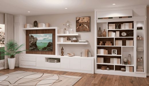 librería TV con base y capacidad