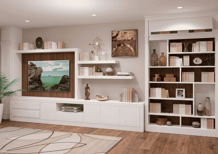 librería TV con base y capacidad