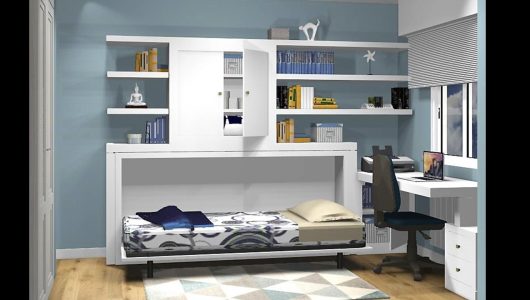 Abatible horizontal con estantes