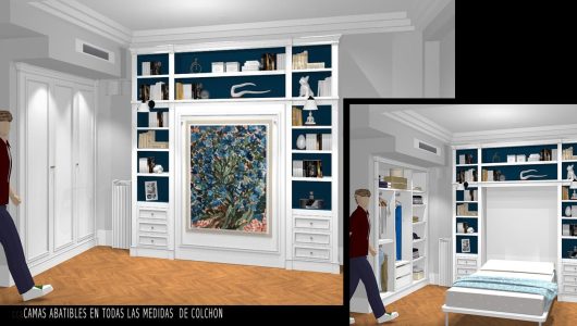 Cama abatible de 150 con cuadro