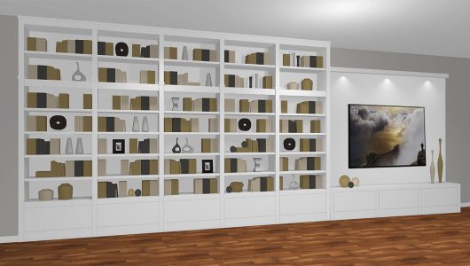 Gran libreria con grandes cajones