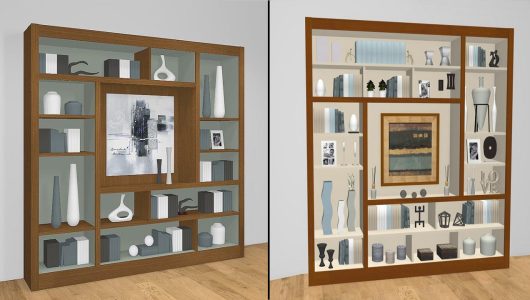 Libreria Nova con frentes madera