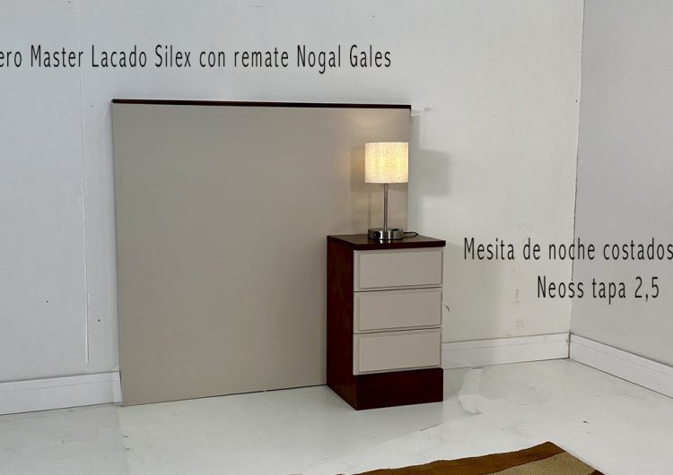 Mesita de noche Serena Lacada Silex con cajones Nogal Gales