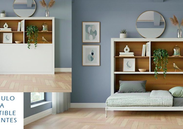 Modulo-cama-abatible-horizontal-estantes-abierta-y-cerrada